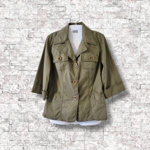 Isda & Co | Cute Olive Green 3/4 Sleeve Safari Utility Jacket (SIZE S)